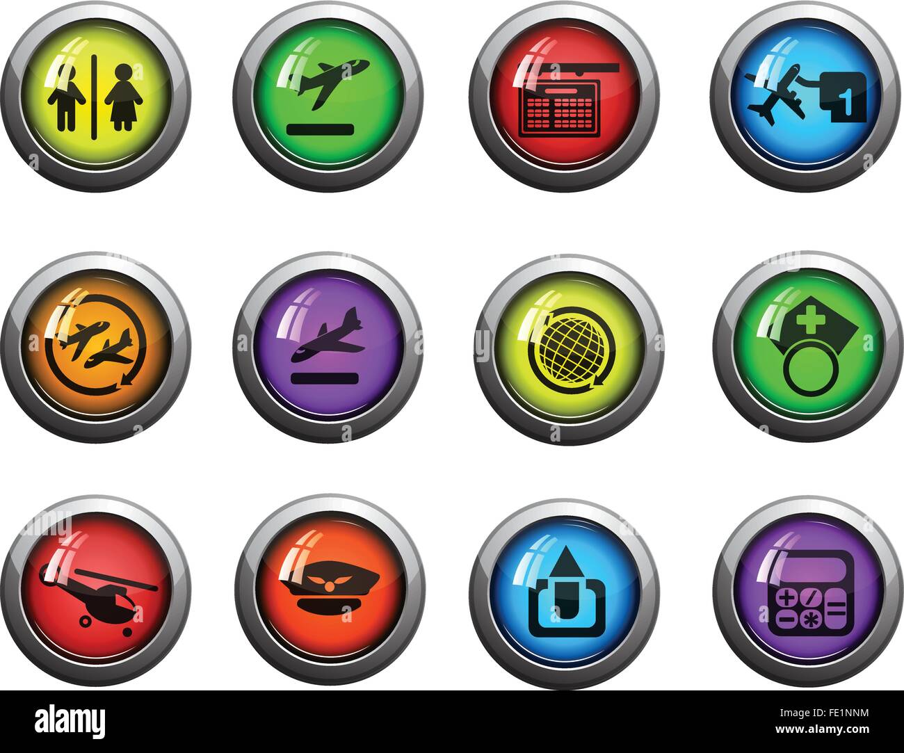 Airport icons set Stock Vector Image & Art - Alamy