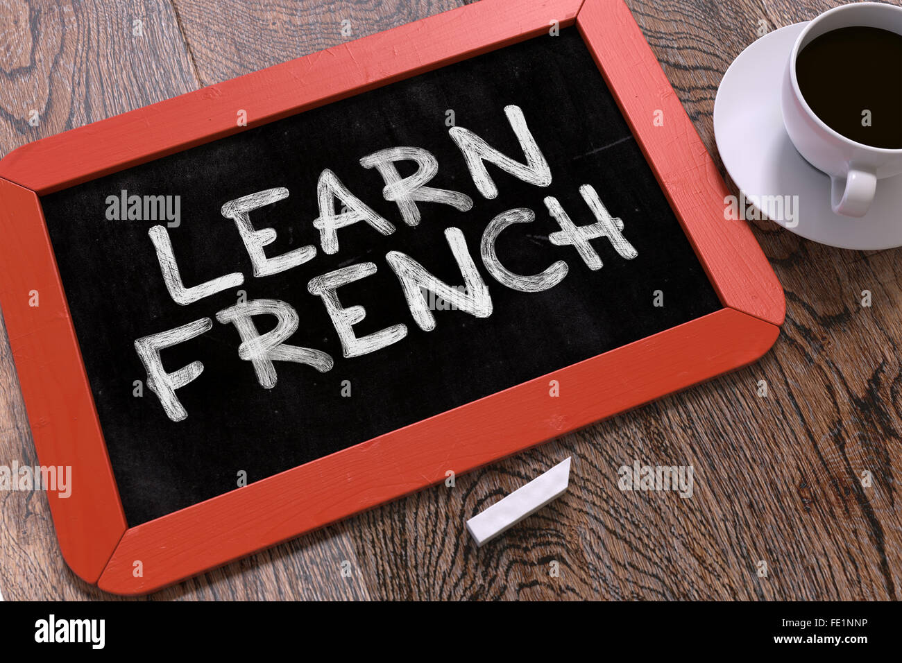 Learn French Concept Hand Drawn on Chalkboard Stock Photo Alamy