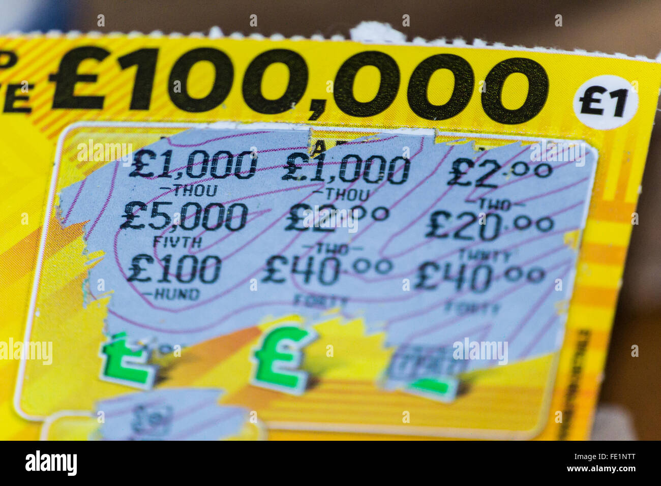 A national lottery scratchcard Stock Photo