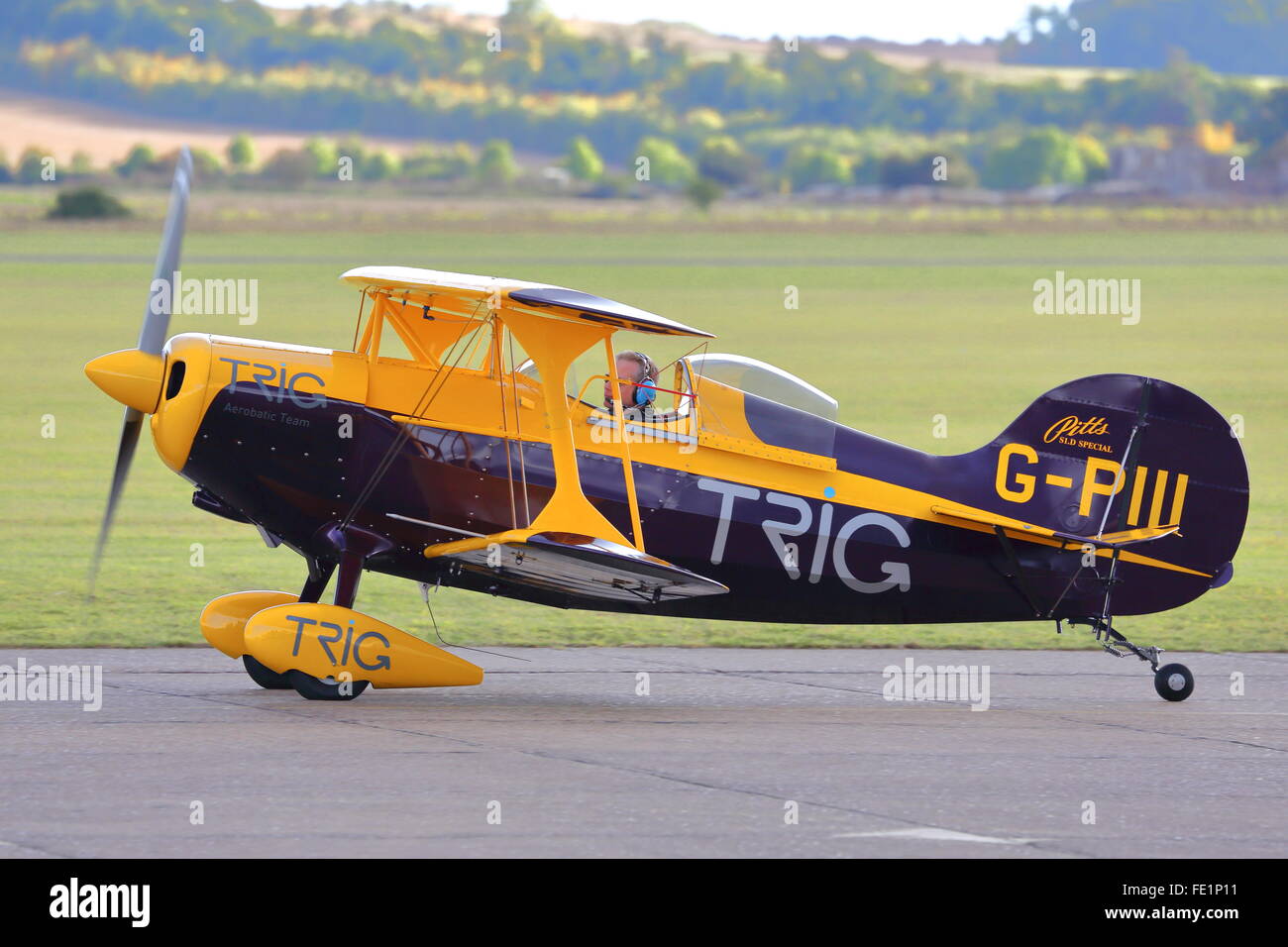 TRIG Pitts Special S-1D taxiing at Duxford Air Show, UK Stock Photo