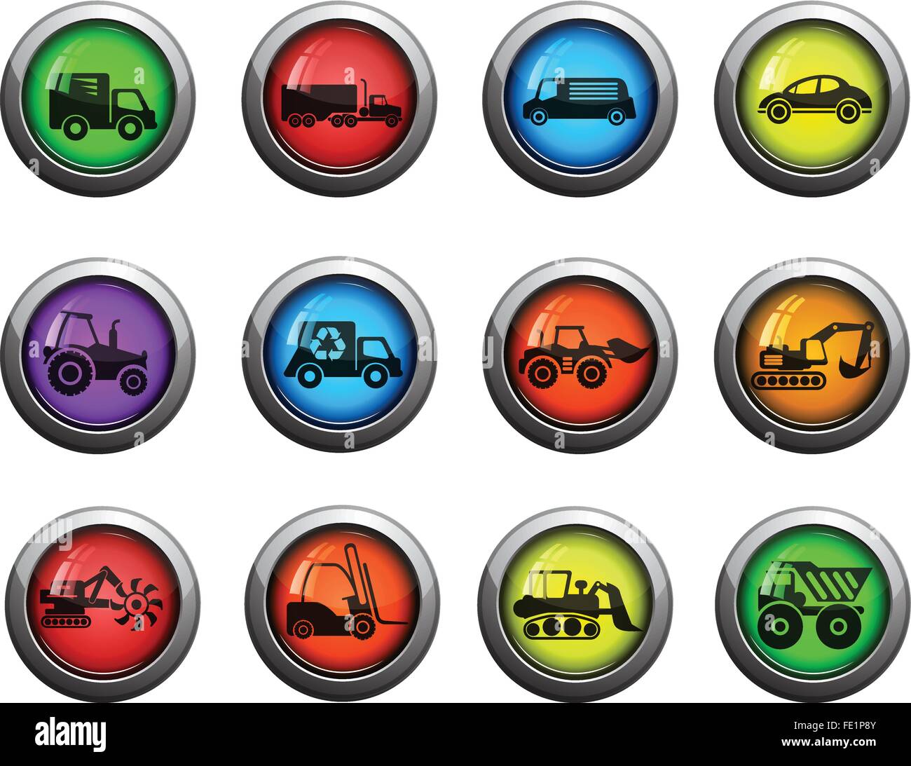 Excavator loading dump truck Stock Vector Images - Alamy