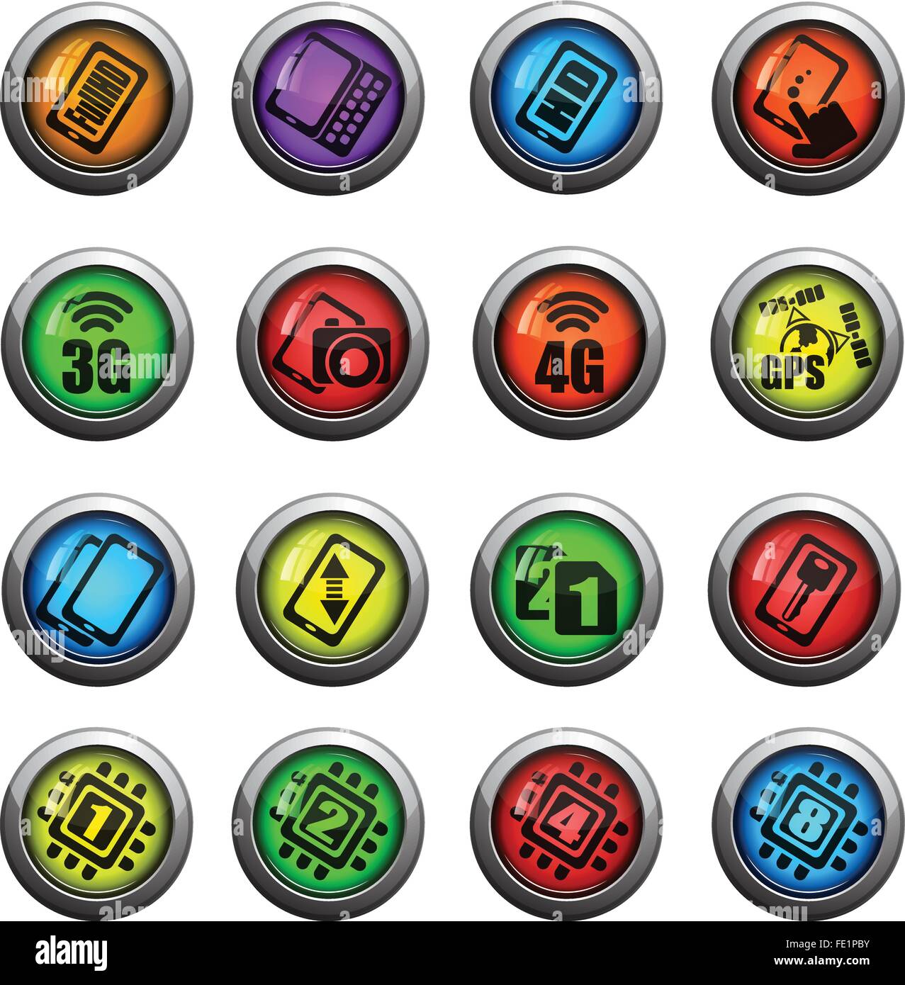 Smarthone specs icons set Stock Vector Image & Art - Alamy