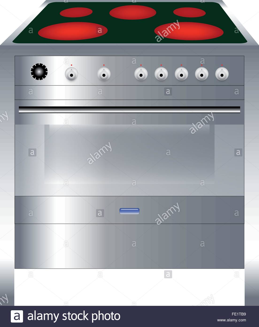 Stainless Steel Oven With Induction Hob Vector Stock Vector Art