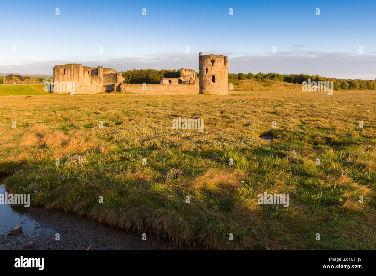 Flint Castle, in Flint, Flintshire, North Wales, was built by Edward I during his invasion of Wales in 1277 Stock Photo