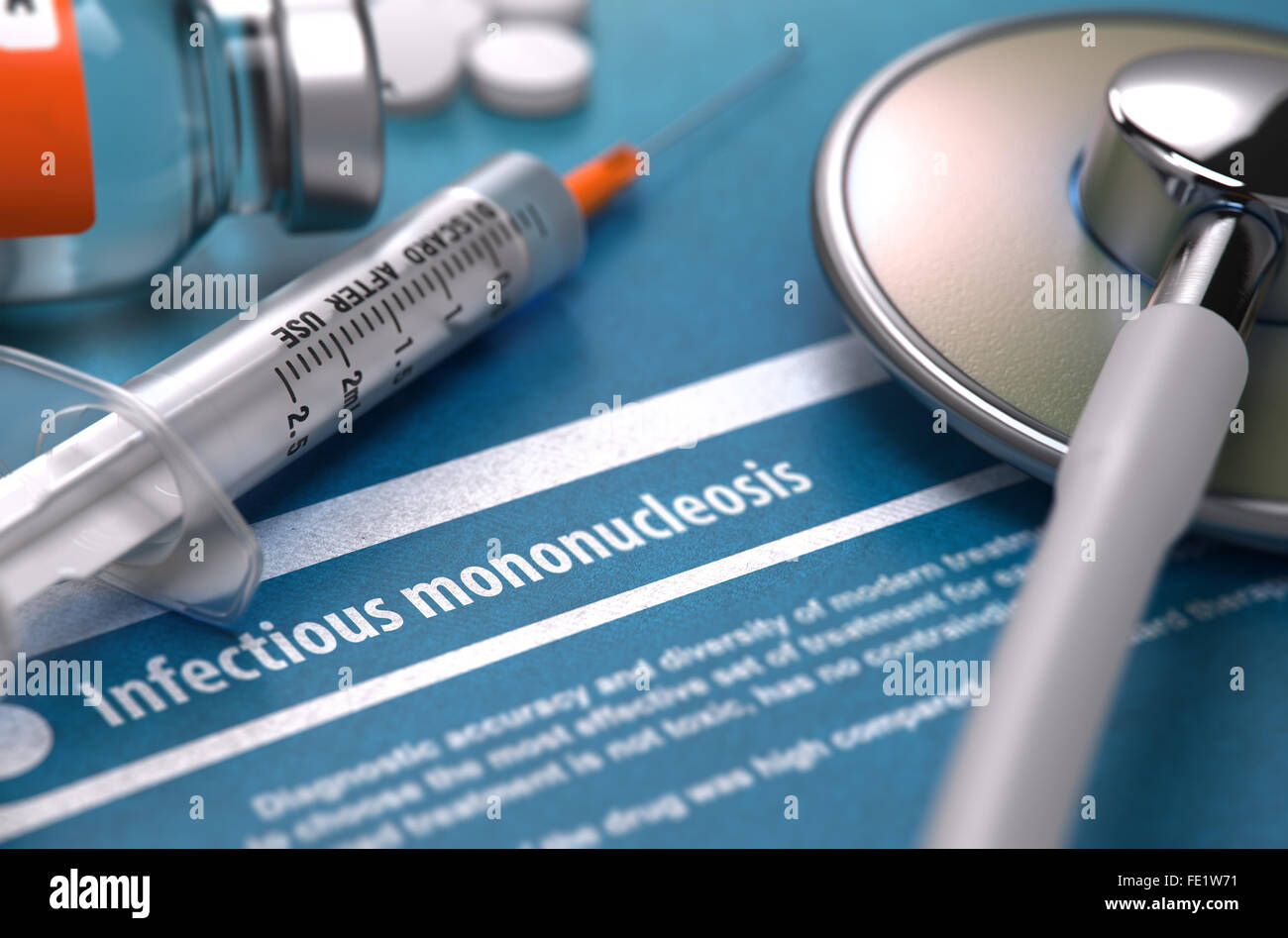 Diagnosis - Infectious mononucleosis. Medical Concept. Stock Photo