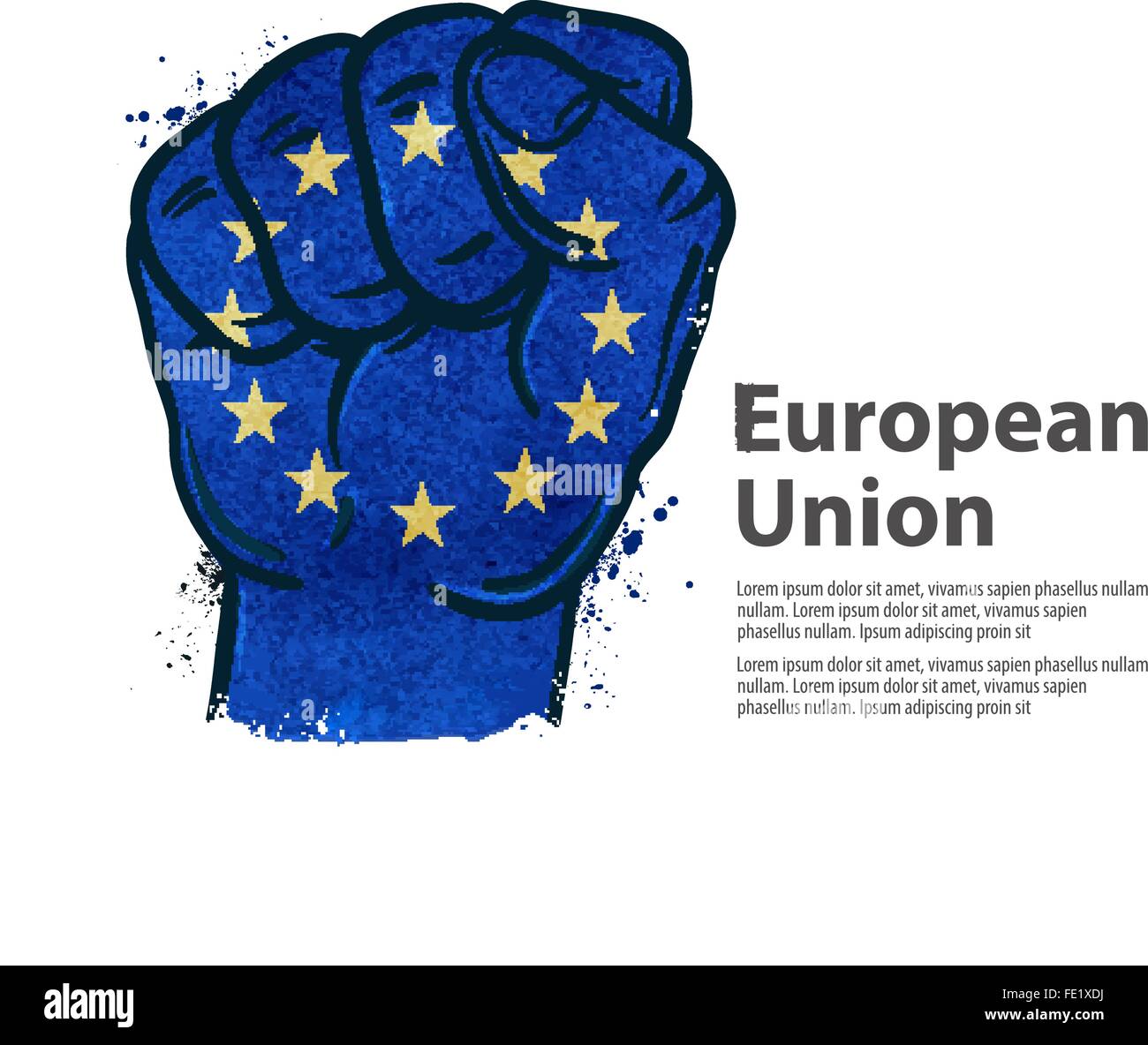 fist.  flag european union, europe. vector illustration Stock Vector
