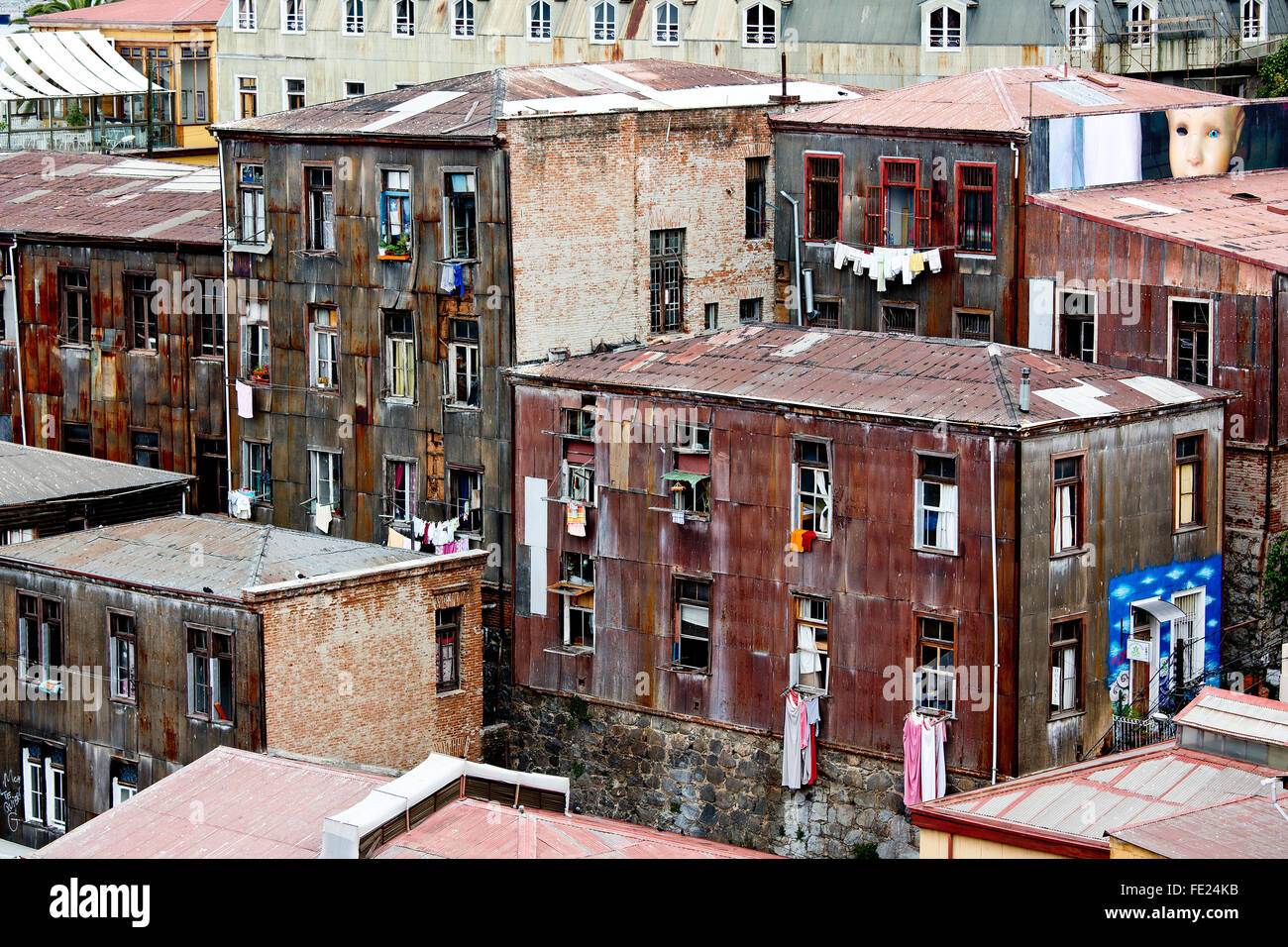 Buildings in Valparaiso, Chile Stock Photo - Alamy