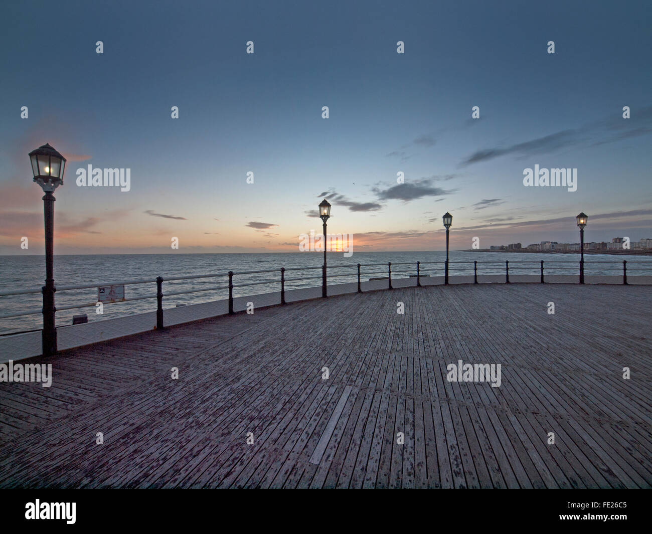 The end of Worthing Pier in early evening Stock Photo Alamy