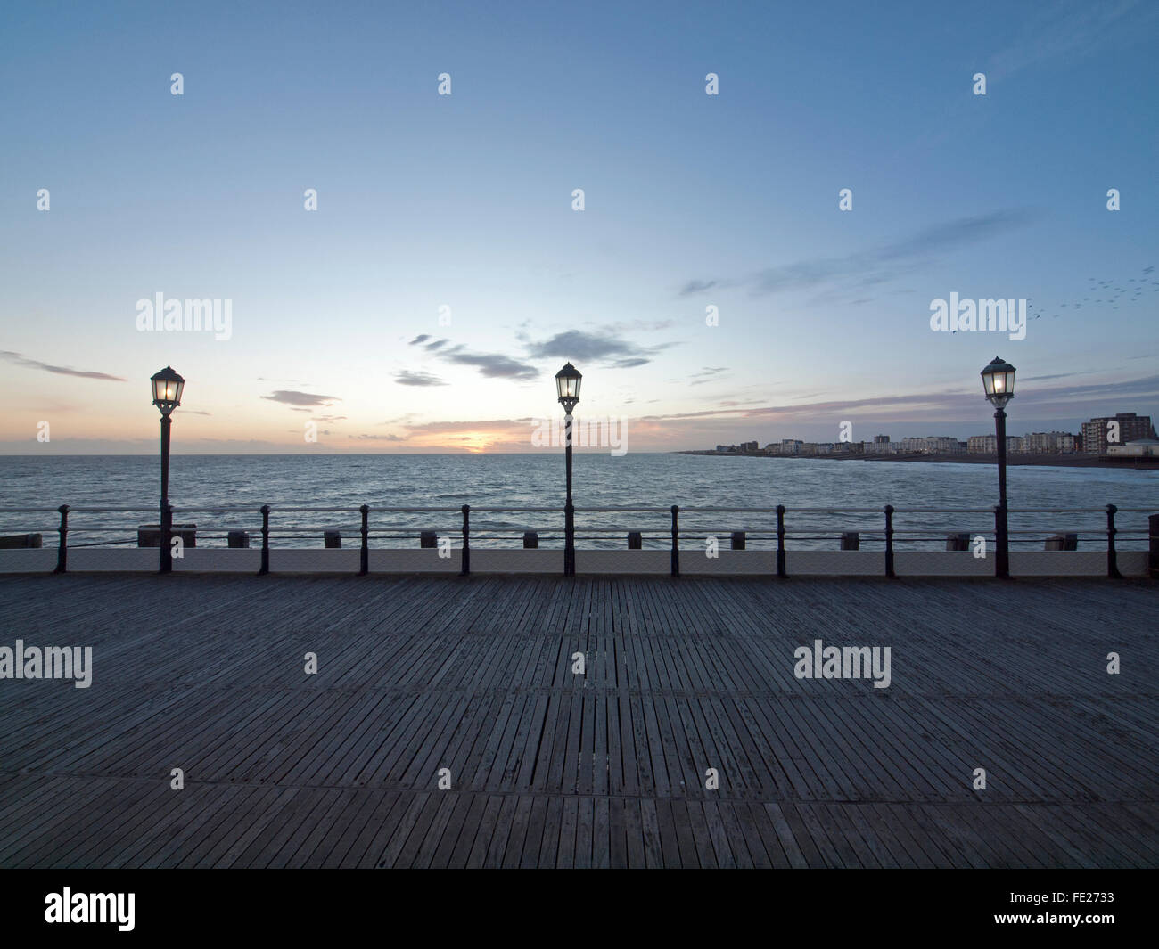 The end of Worthing Pier in early evening Stock Photo Alamy