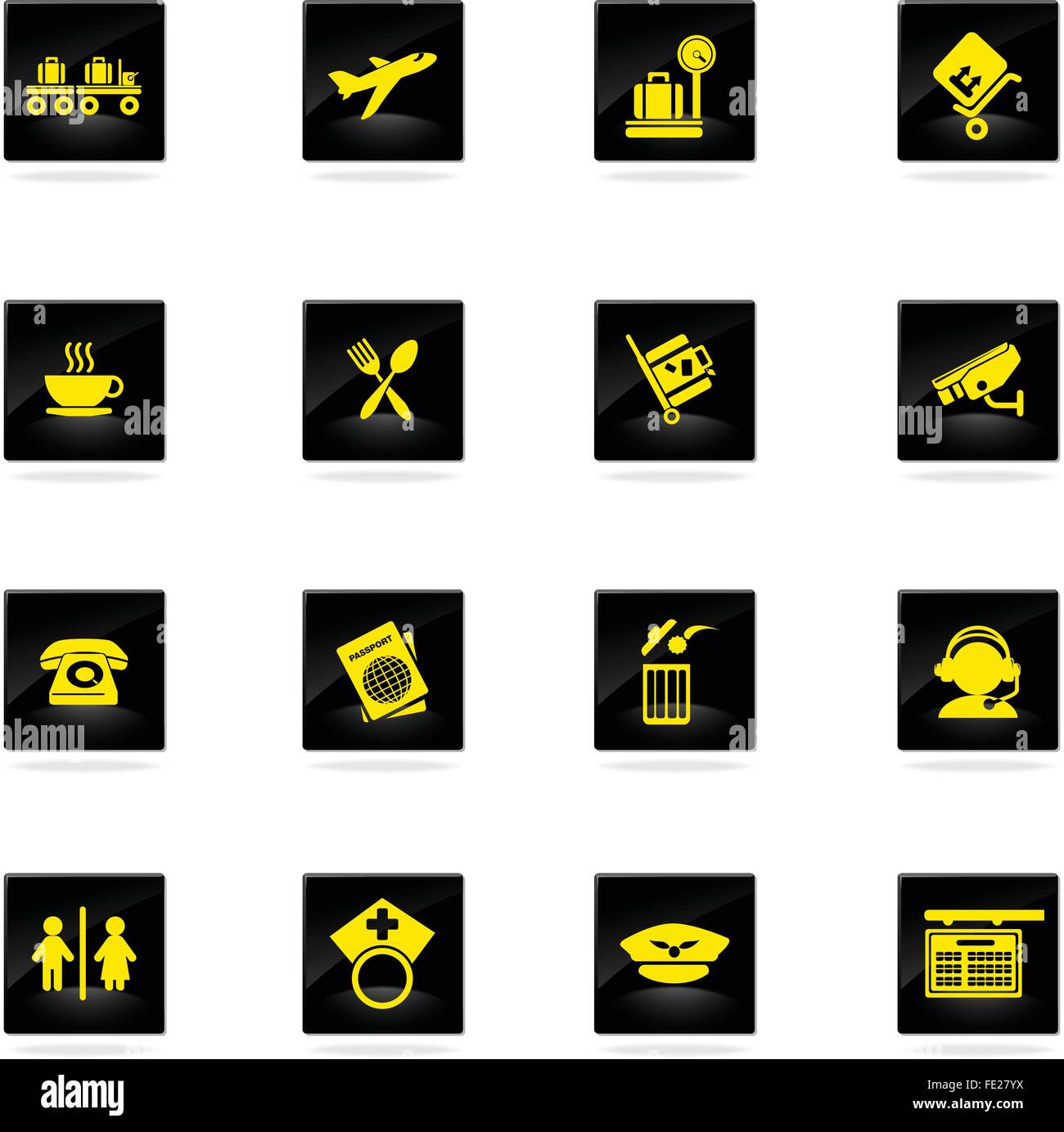Airport icons set Stock Vector Image & Art - Alamy