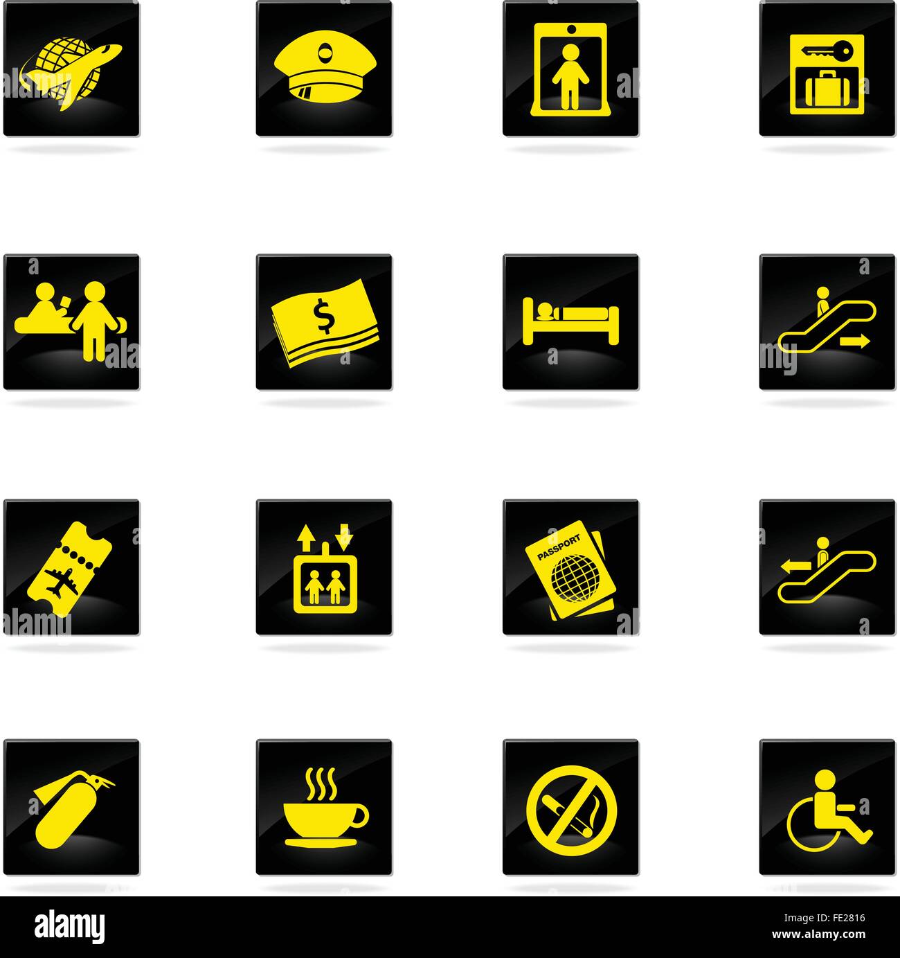 Airport icons set Stock Vector Image & Art - Alamy