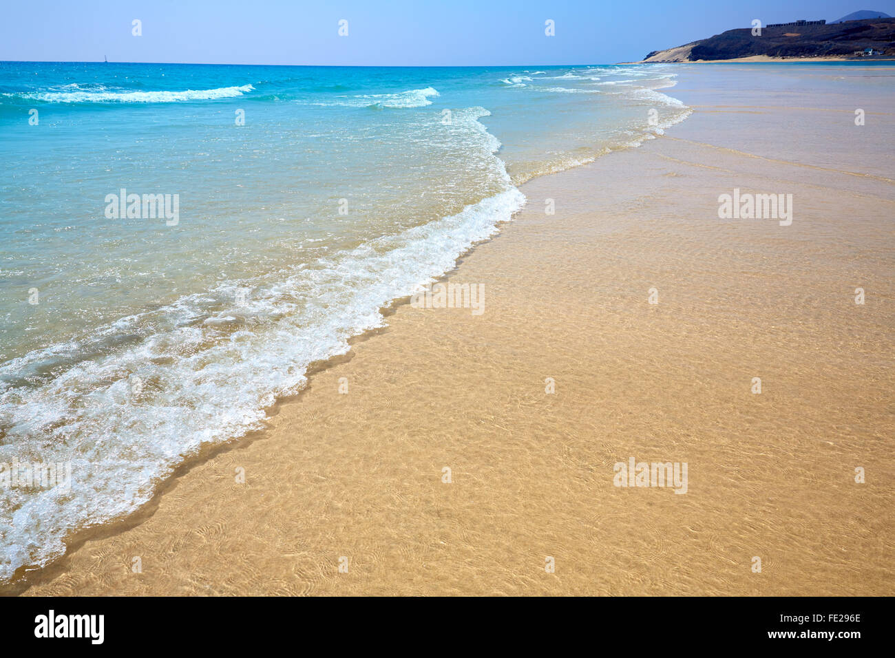 Mal Nombre Beach on the South East Coast of Fuerteventura Stock