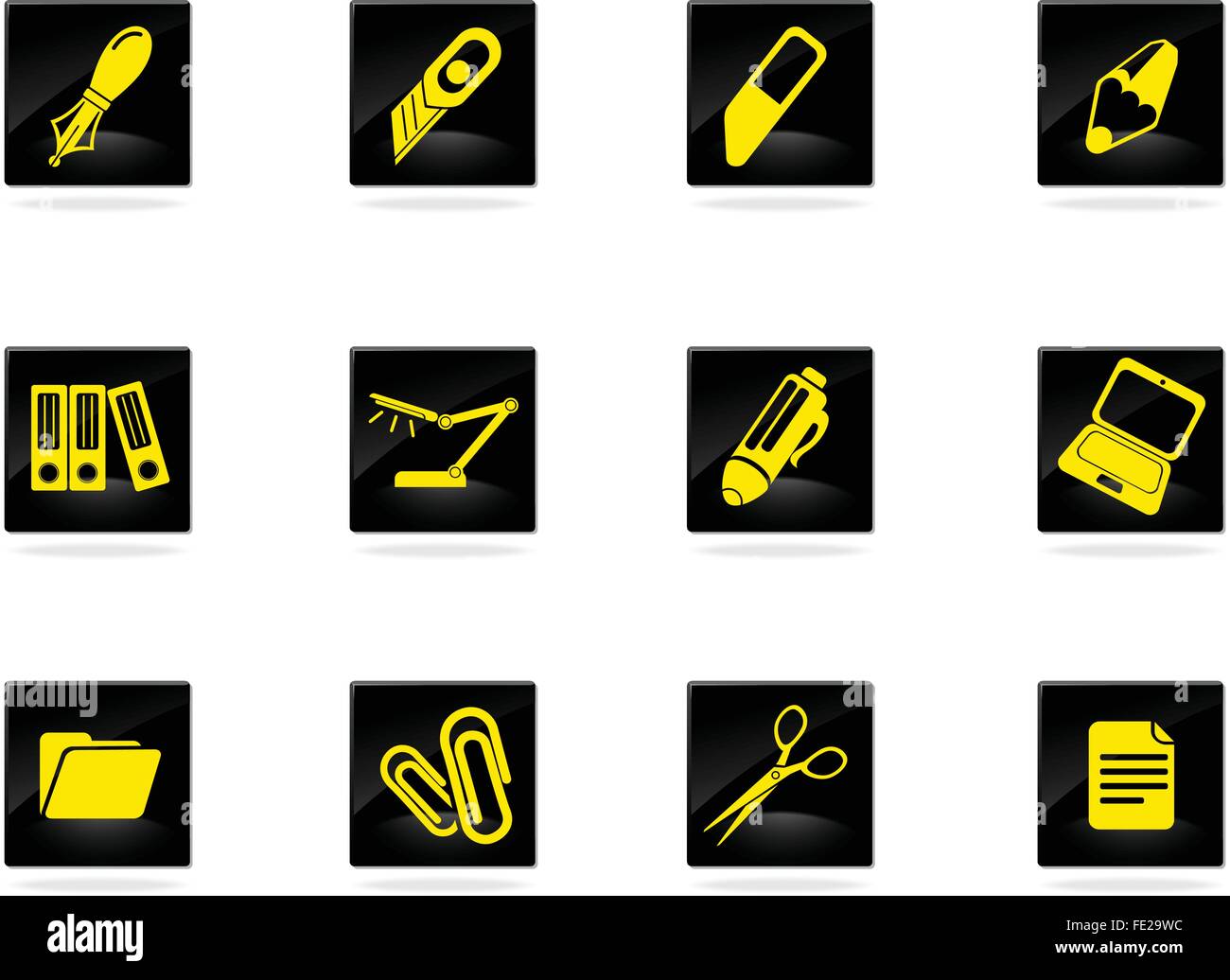 Office simply icons Stock Vector Image & Art - Alamy
