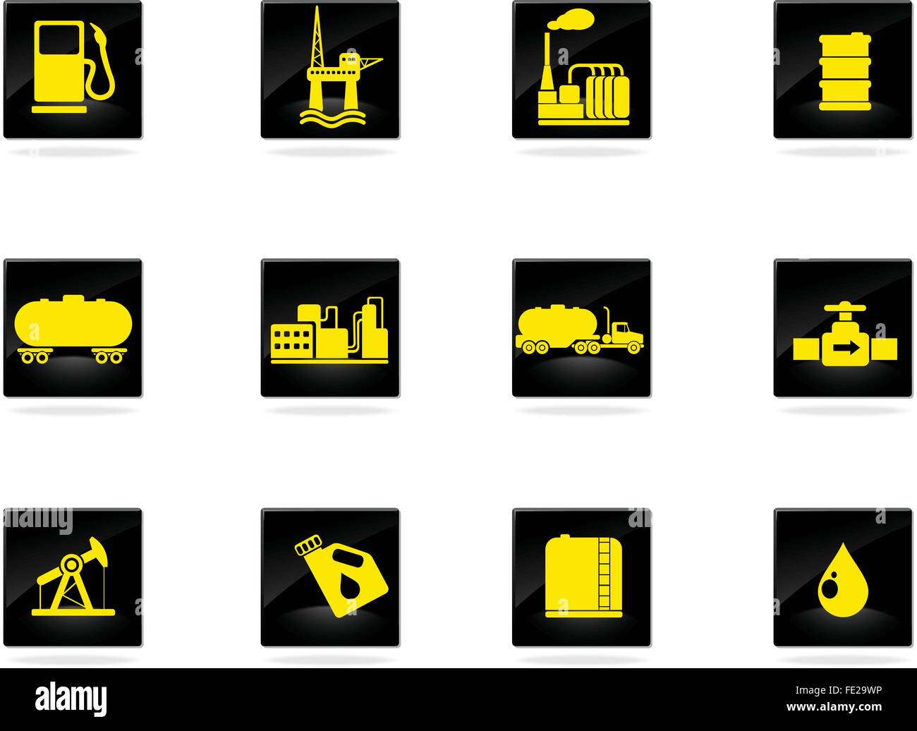 Oil and petrol industry objects icons Stock Vector Image & Art - Alamy