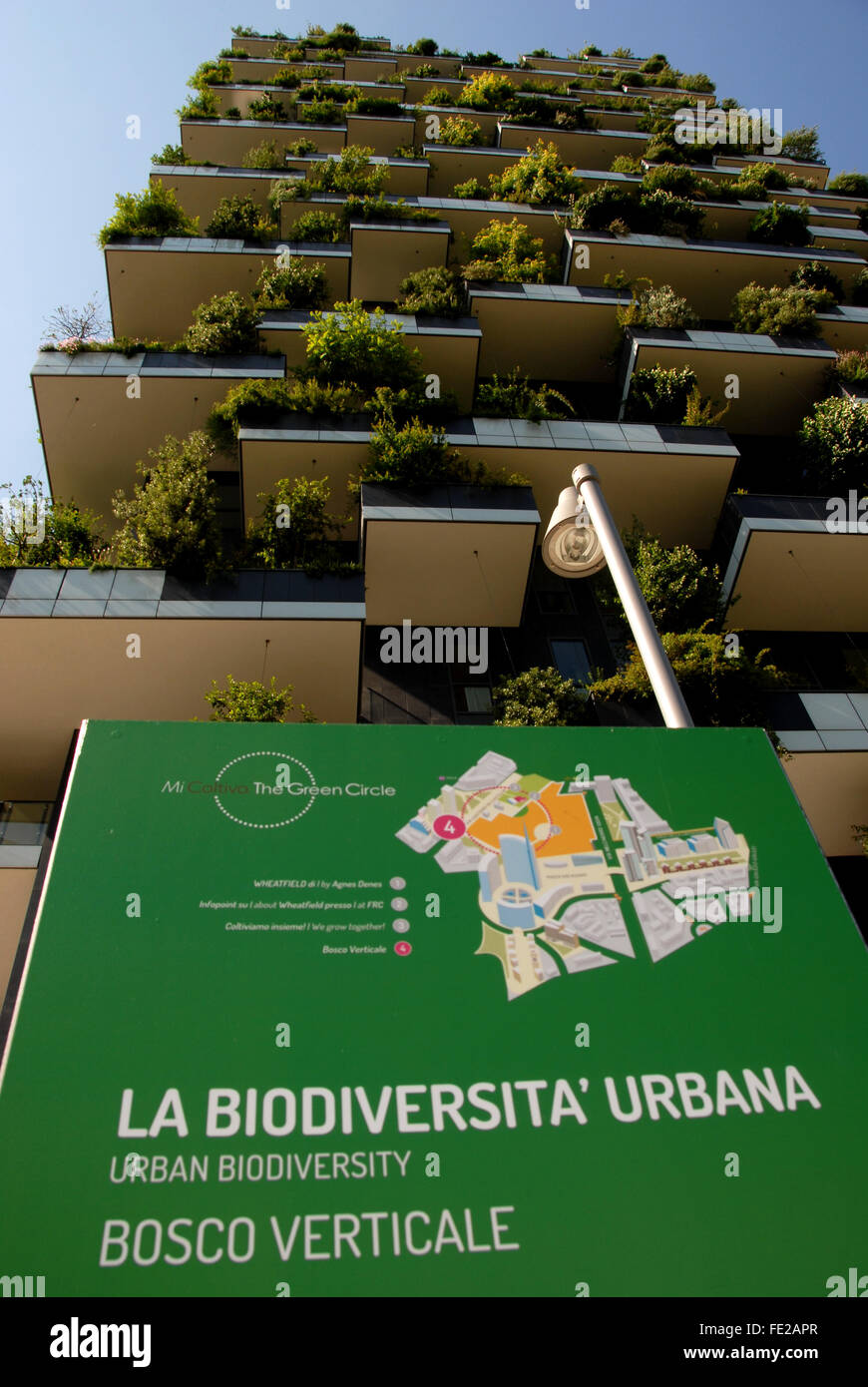 Bosco Verticale (Vertical Forest) designed by architect Stefano Boeri , a pair of residential towers in the new Porta Nuova dist Stock Photo
