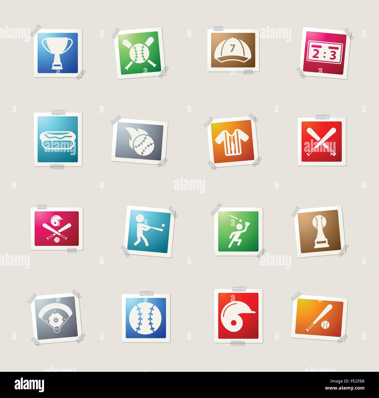 Baseball simply icons Stock Vector Image & Art - Alamy
