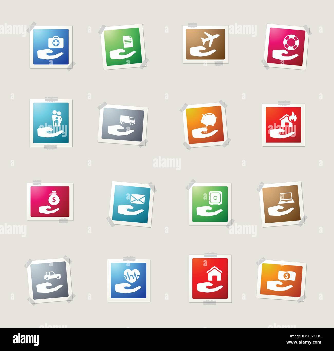 Insurance simply icons Stock Vector Image & Art - Alamy