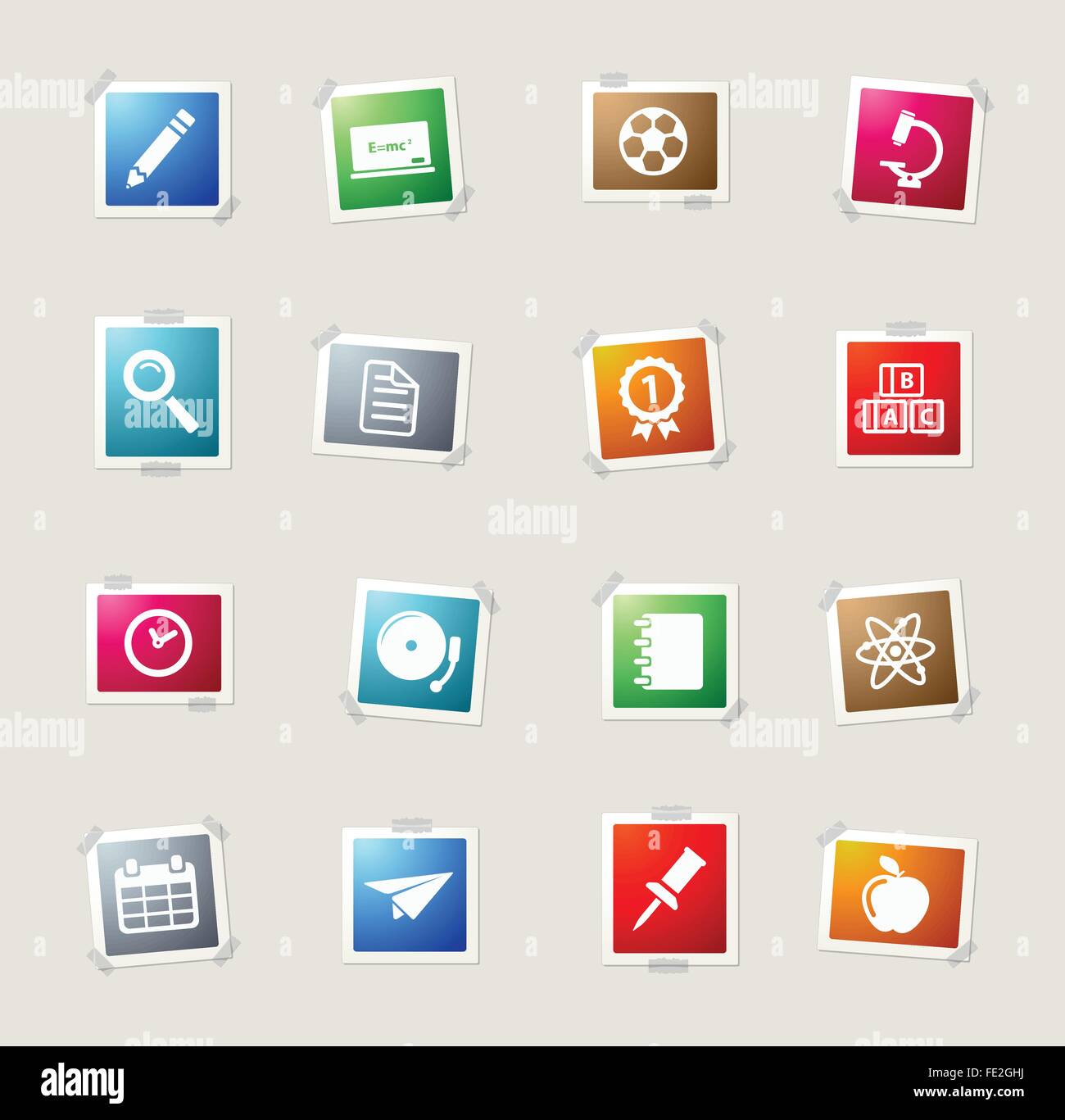 School simply icons Stock Vector Image & Art - Alamy