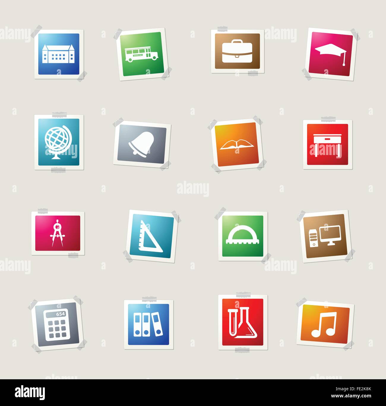 School simply icons Stock Vector Image & Art - Alamy