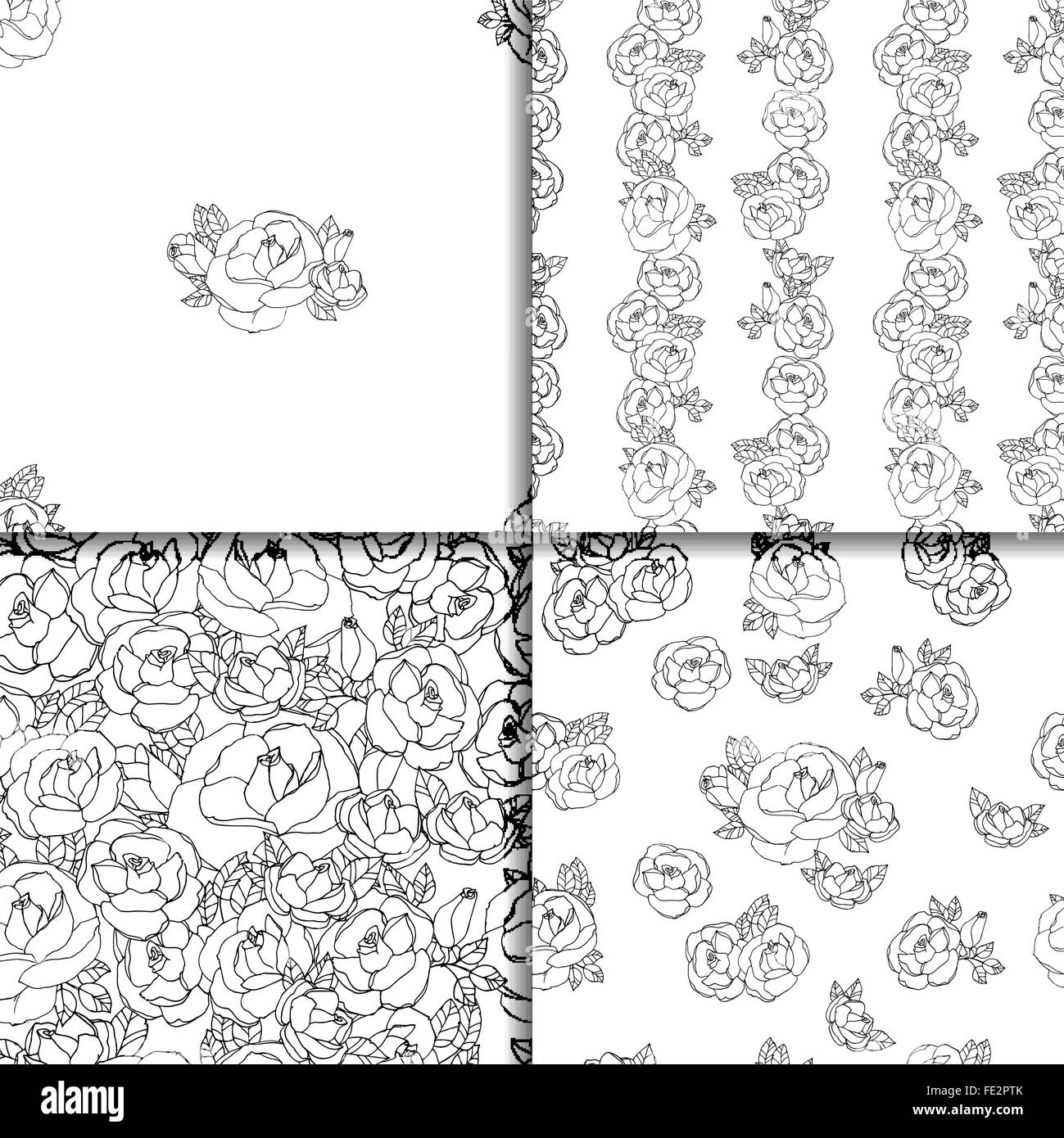 Seamless black and white floral pattern Stock Vector Image & Art - Alamy