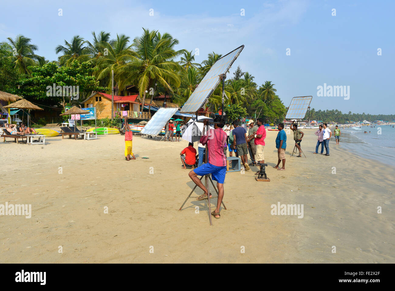 India Goa A movie set at Palolem beach Stock Photo