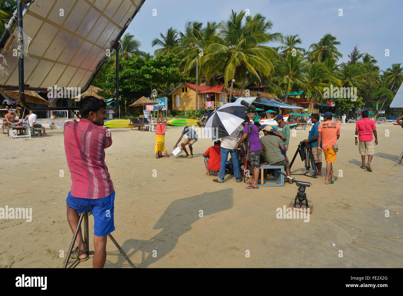 India Goa A movie set at Palolem beach Stock Photo