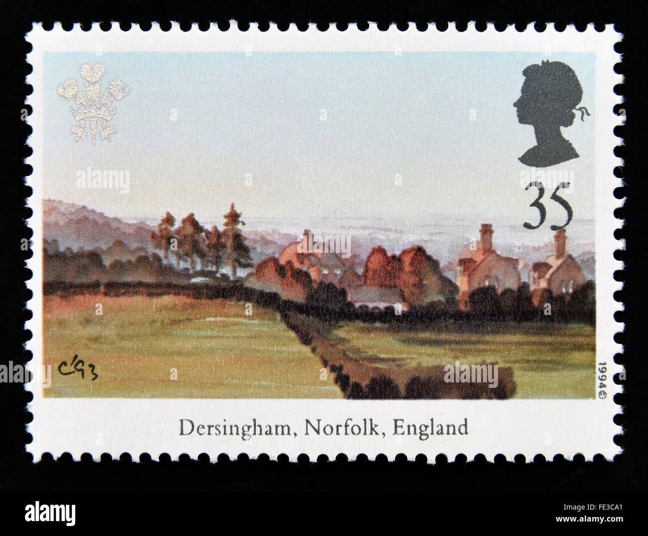 Postage stamp. Great Britain. Queen Elizabeth II. 1994. 25th