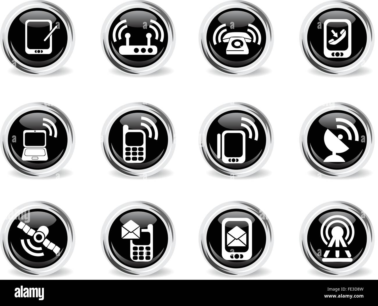 Mobile Icons set Stock Vector