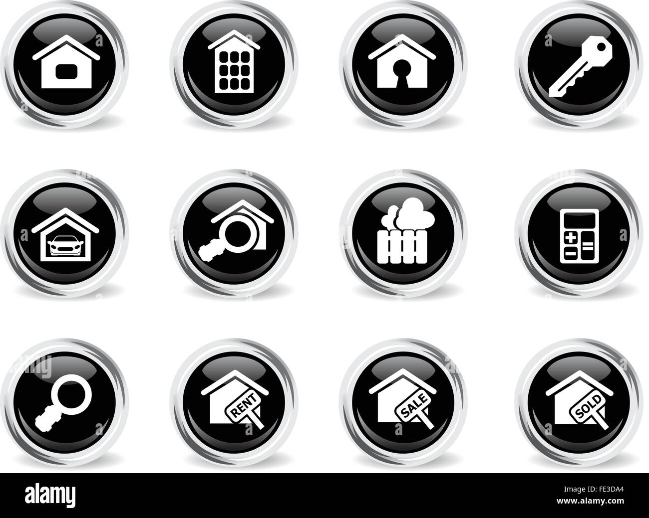 Real estate icons set Stock Vector