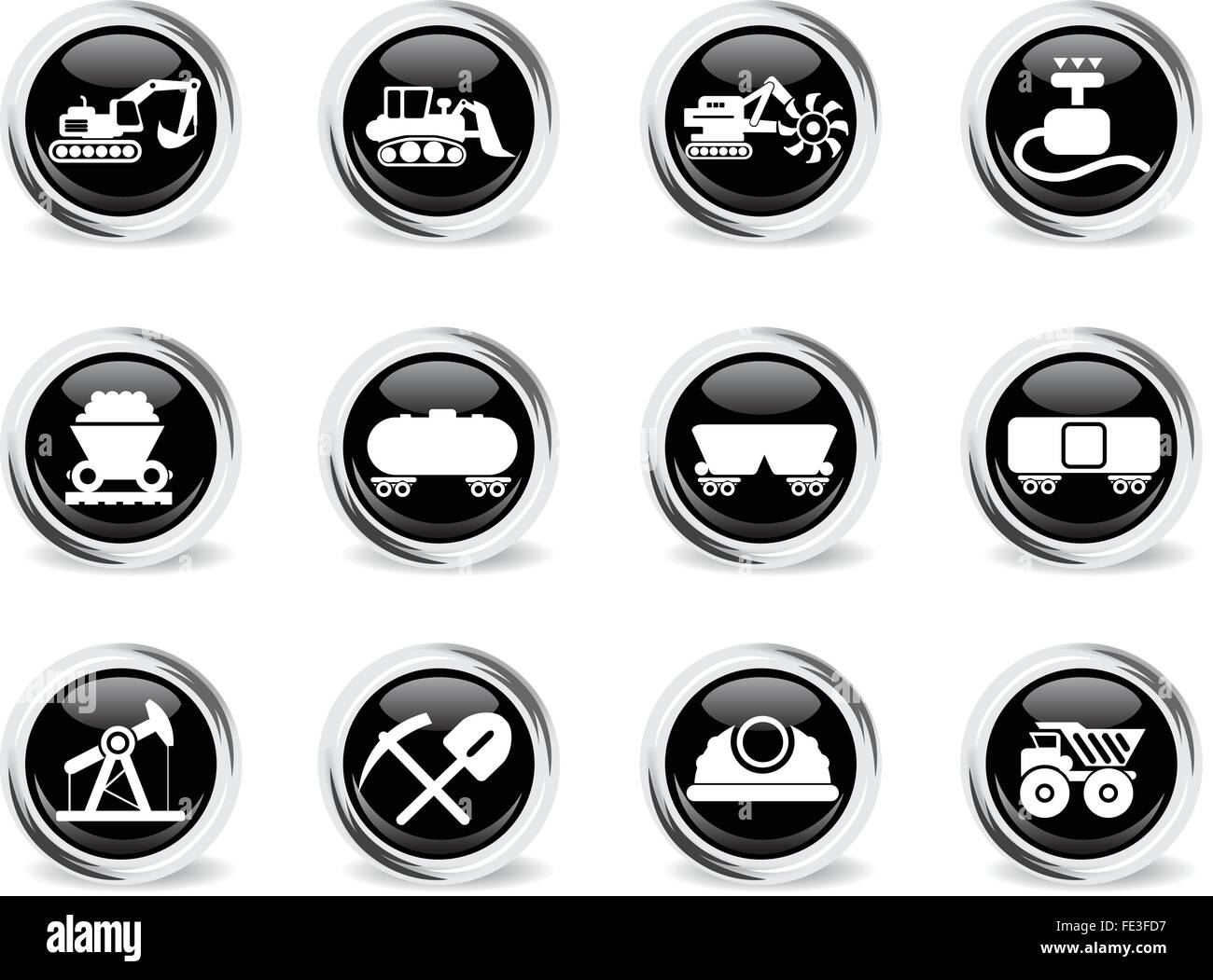 Factory and Industry Symbols Stock Vector