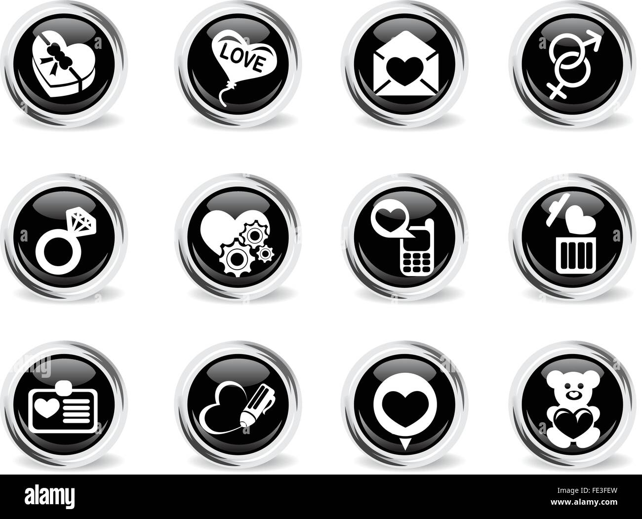 Valentines and Love Icons Stock Vector Image & Art - Alamy