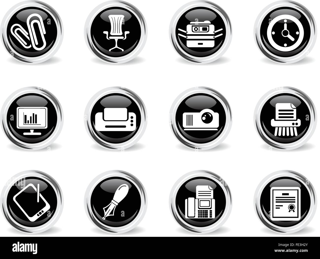 Office simply icons Stock Vector Image & Art - Alamy