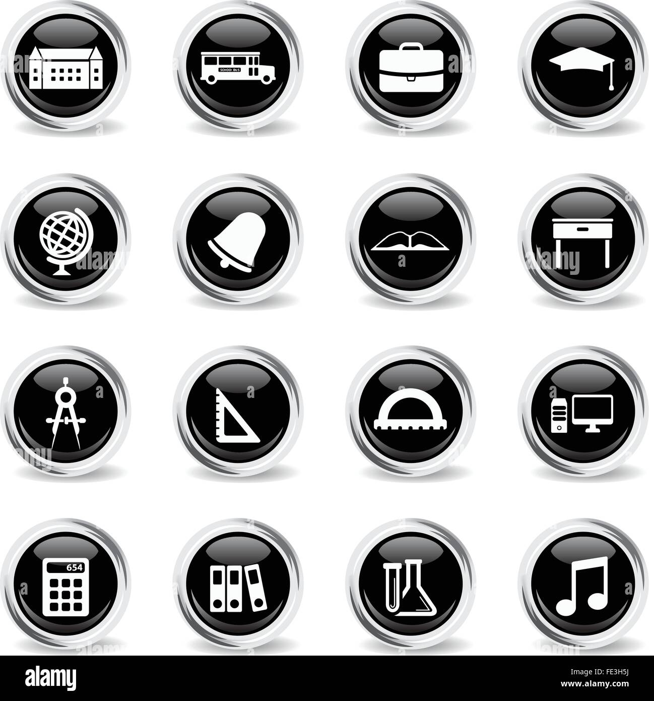 School simply icons Stock Vector Image & Art - Alamy
