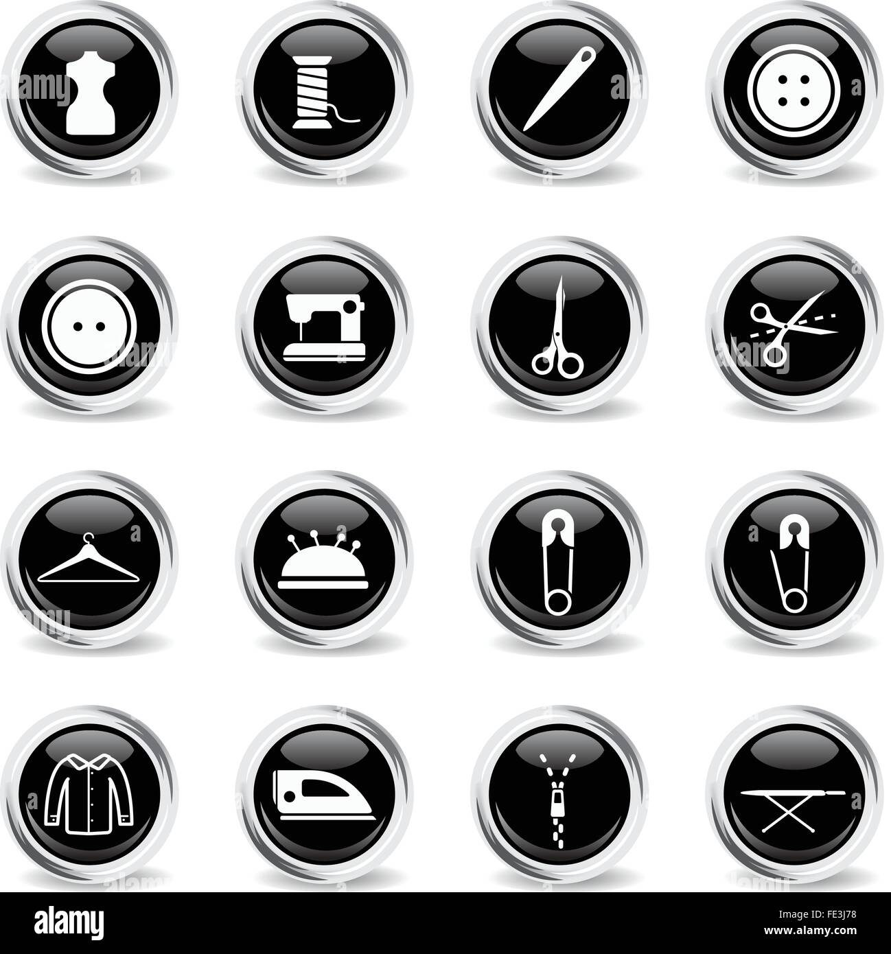 Tailoring simply icons Stock Vector Image & Art - Alamy