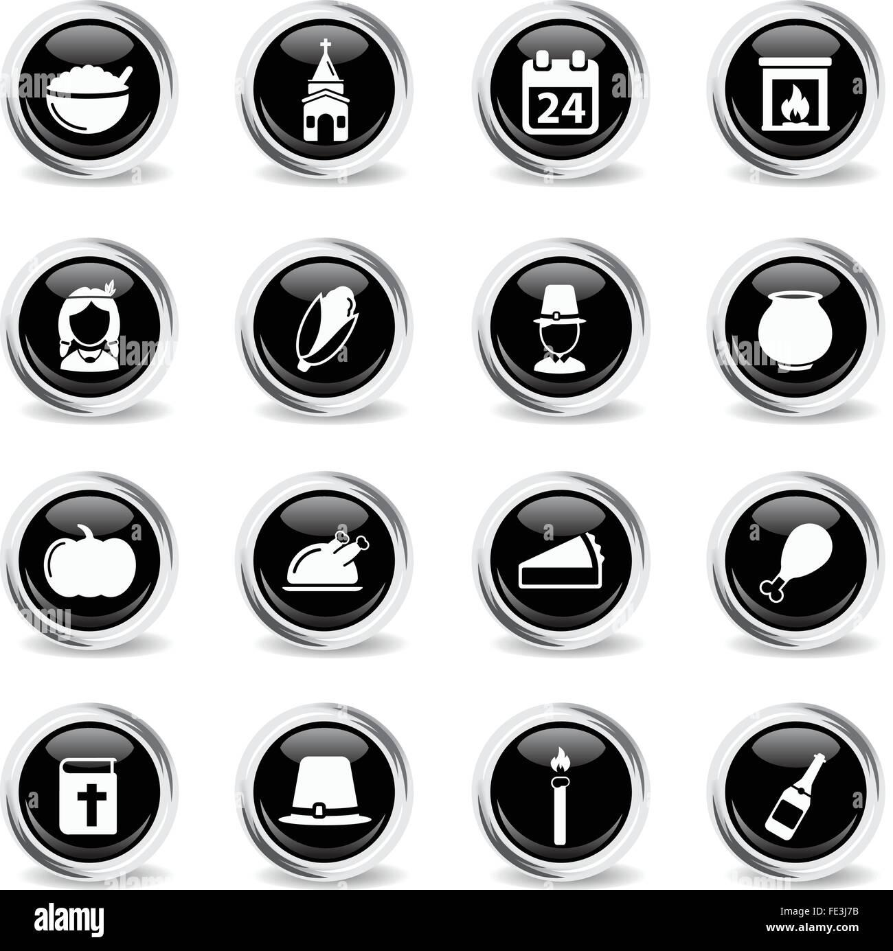 Thanksgiving simply icons Stock Vector Image & Art - Alamy