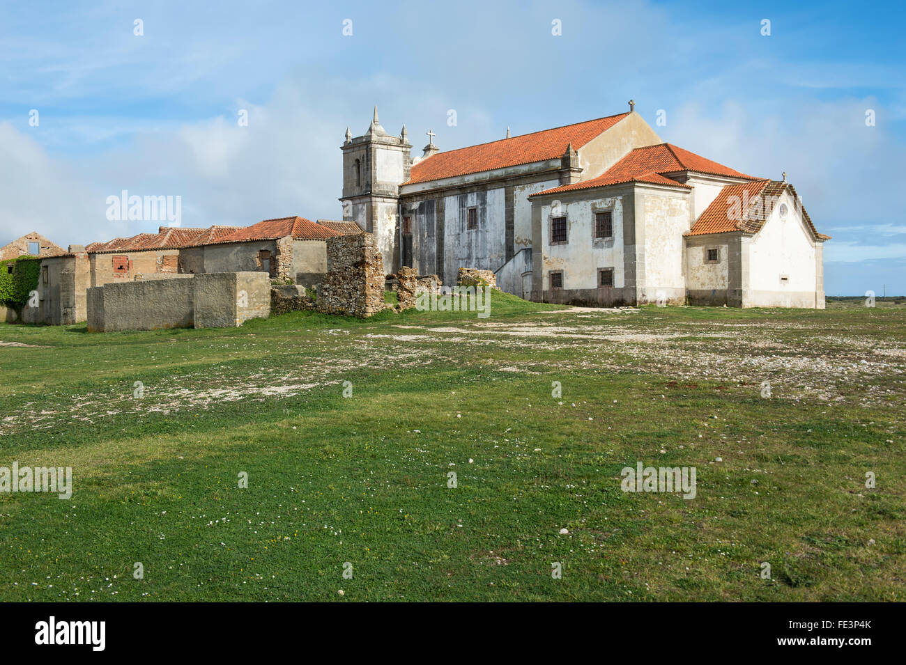 Our Lady of the Cape Church, Cabo Espichel, Sesimbra, Lisbon Coast, Portugal, Europe Stock Photo