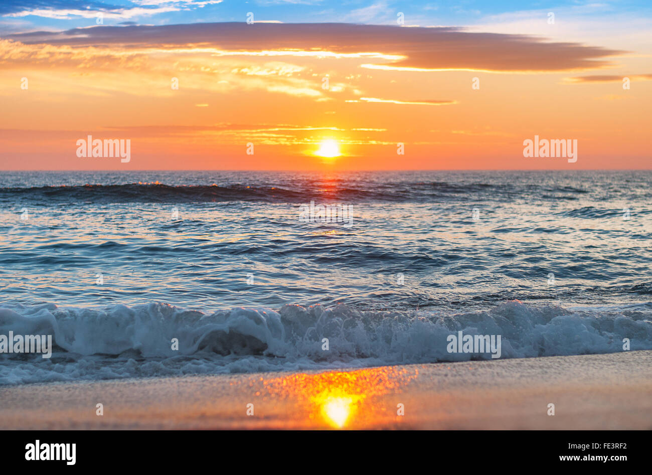 Beautiful sunrise over the horizon. Stock Photo