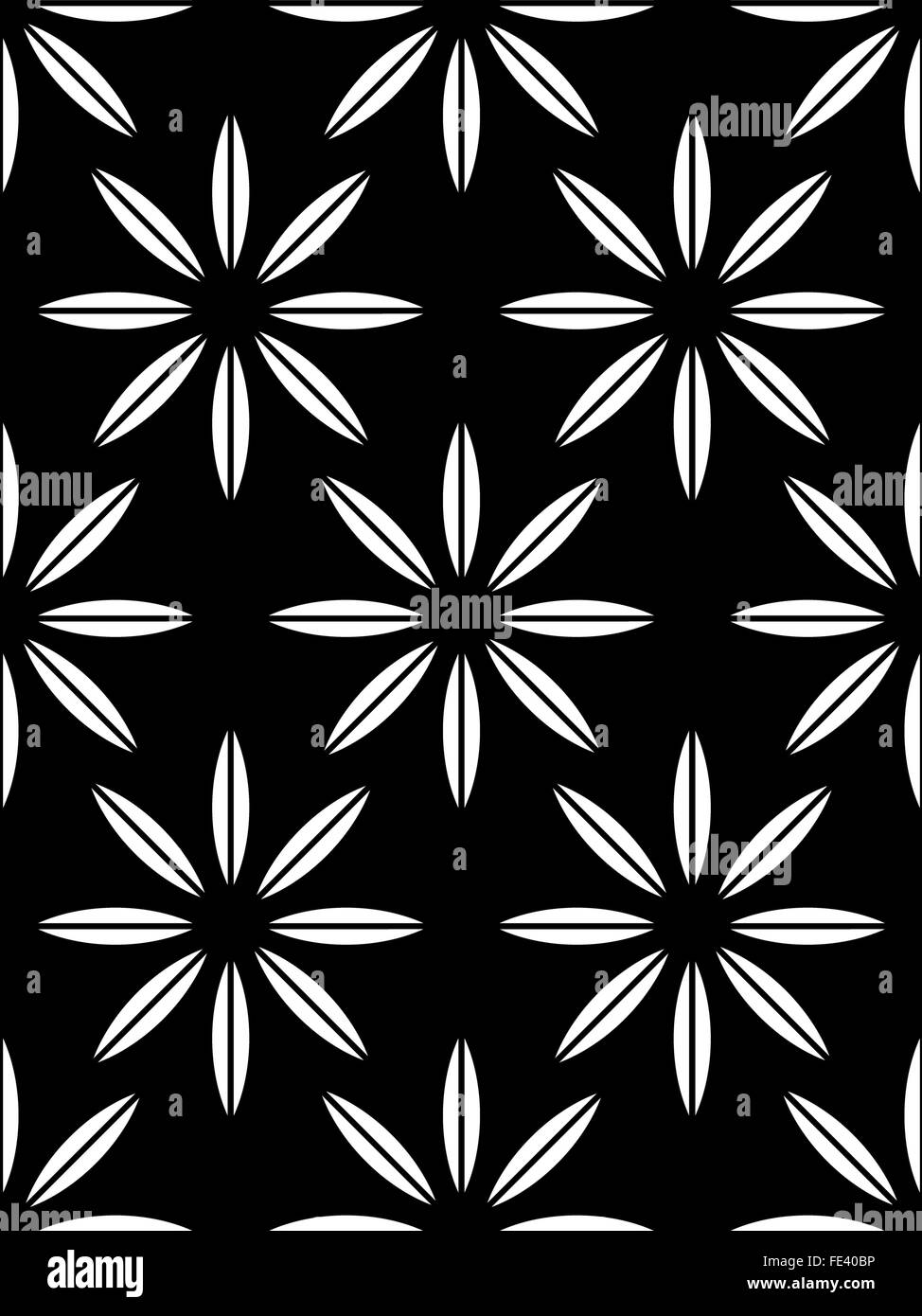 Seamless floral pattern Black and White Stock Photos & Images - Alamy