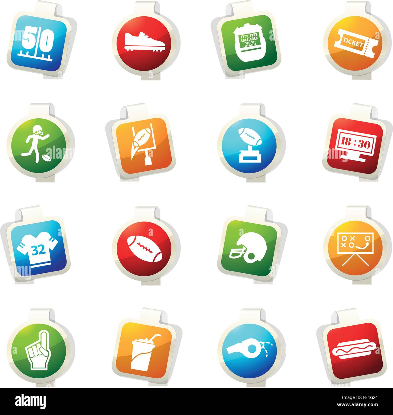 American Football Icons Stock Vector Image & Art - Alamy