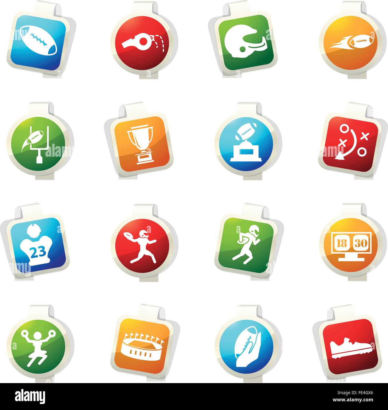 American Football Icons Stock Vector Image & Art - Alamy
