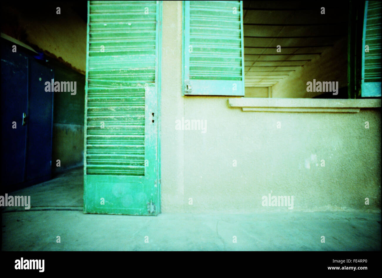 View Of Open Door And Window Stock Photo