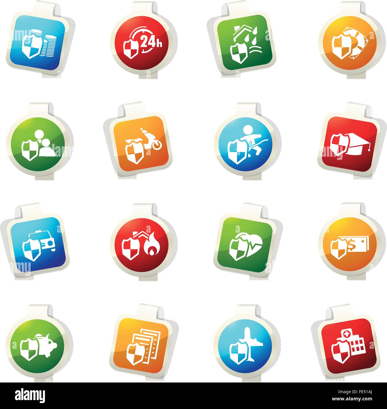 Insurance icons set Stock Vector Image & Art - Alamy