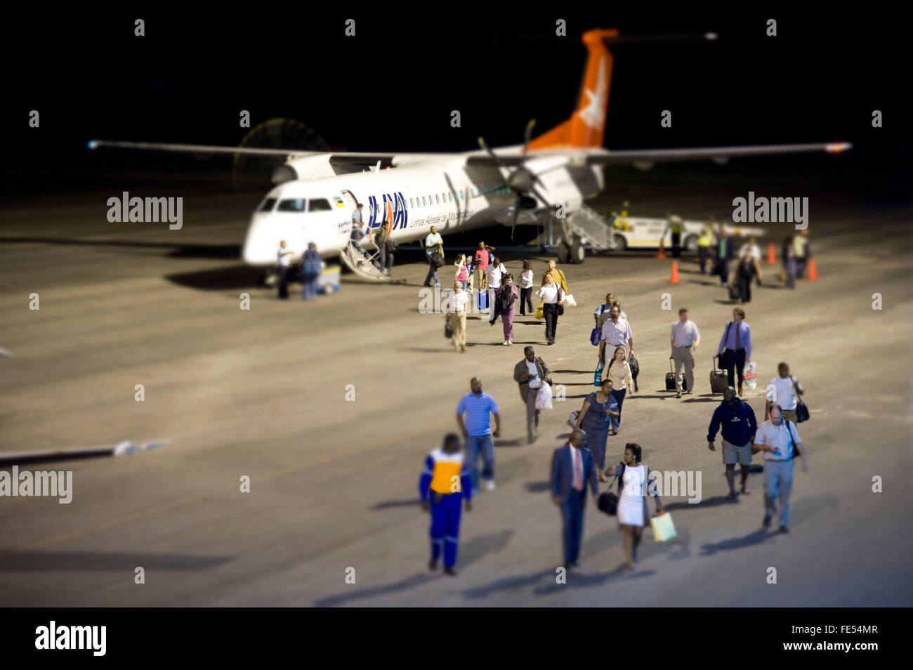 Africa, Mozambique, northcoast, arriving passengers at the international airport of the city of Beira. Stock Photo