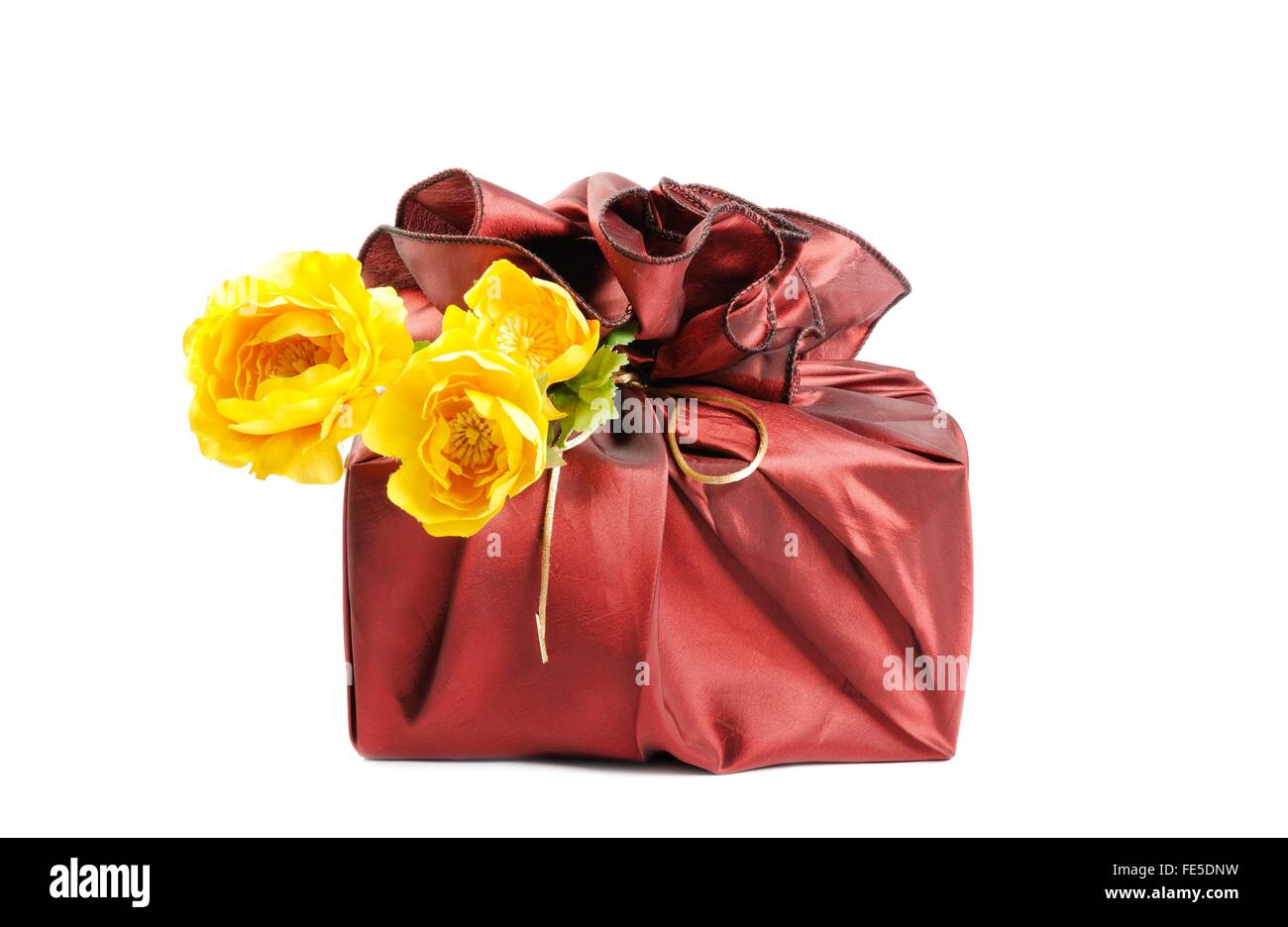 Gift with  flowers Stock Photo