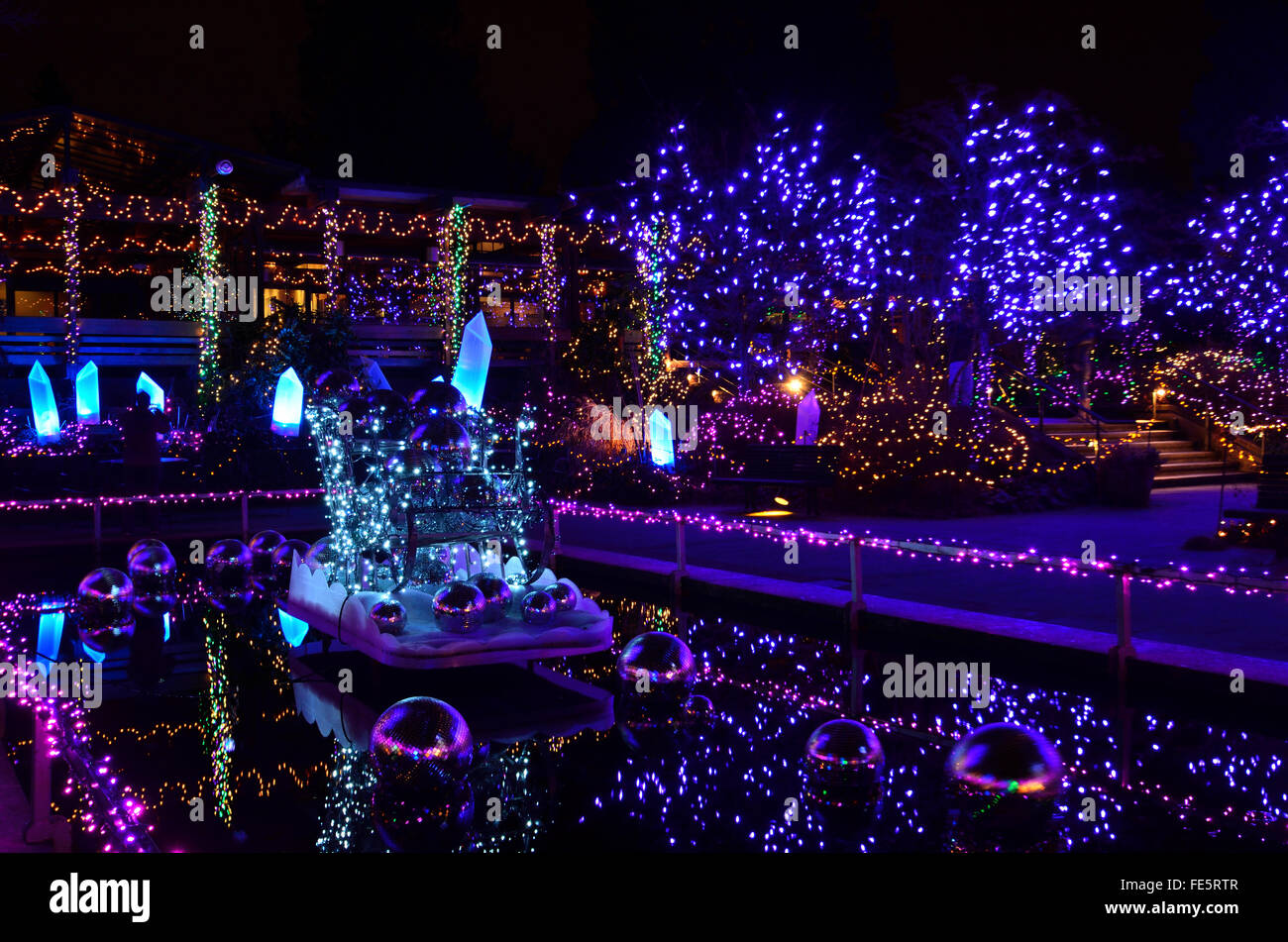 VanDusen Botanical Garden Light Festival, Vancouver, Canada Stock Photo