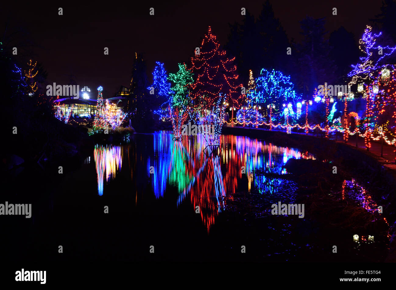 VanDusen Botanical Garden Light Festival, Vancouver, Canada Stock Photo