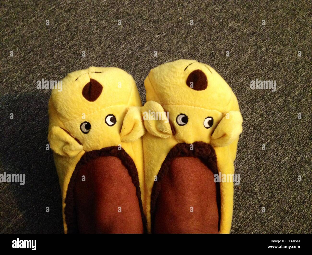 Person Wearing Slippers Stock Photo Alamy