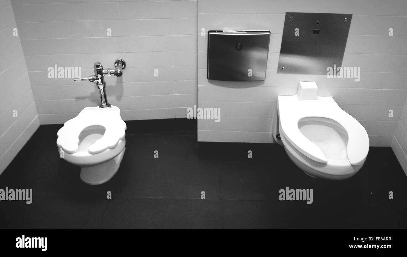 Toilet Bowls In Domestic Bathroom Stock Photo Alamy