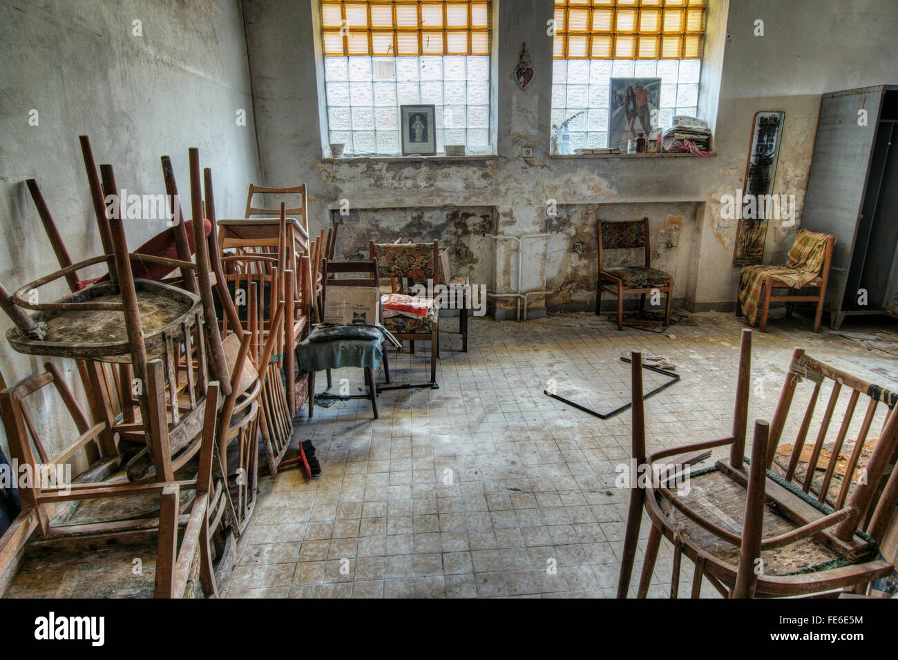 Social background of the abandoned factory Stock Photo