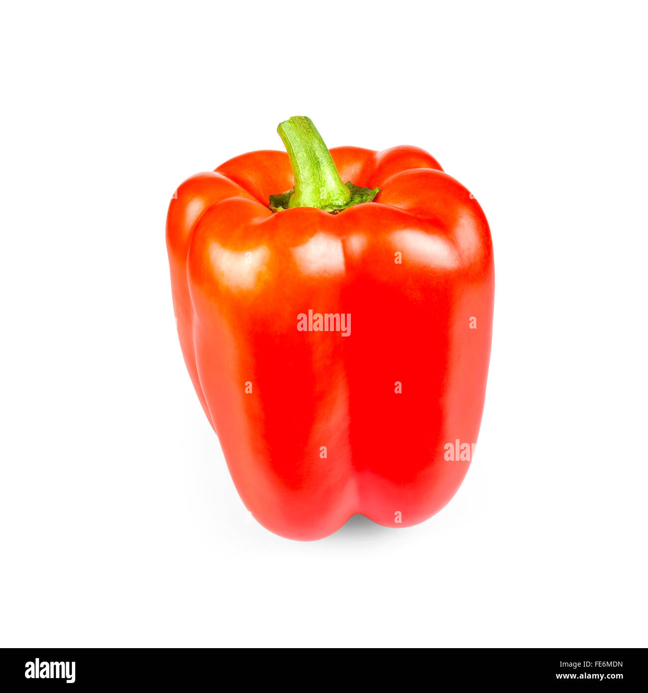 Red peppers standing, isolated, close up Stock Photo